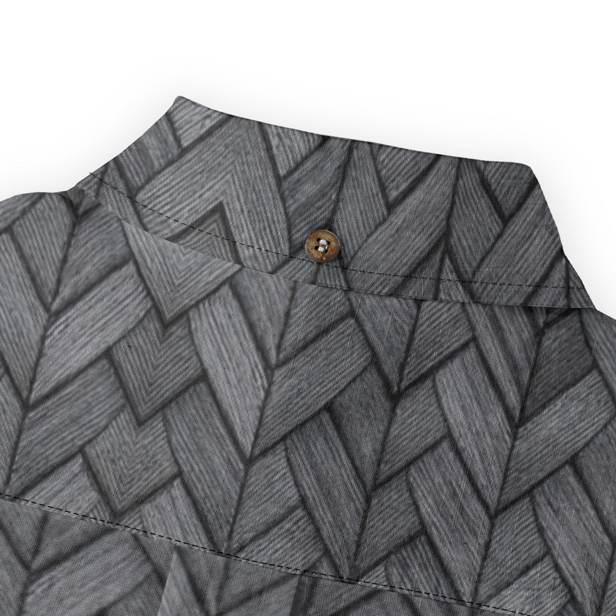Black Herringbone 2 -- Men's 100% Cotton LS Collared Shirt