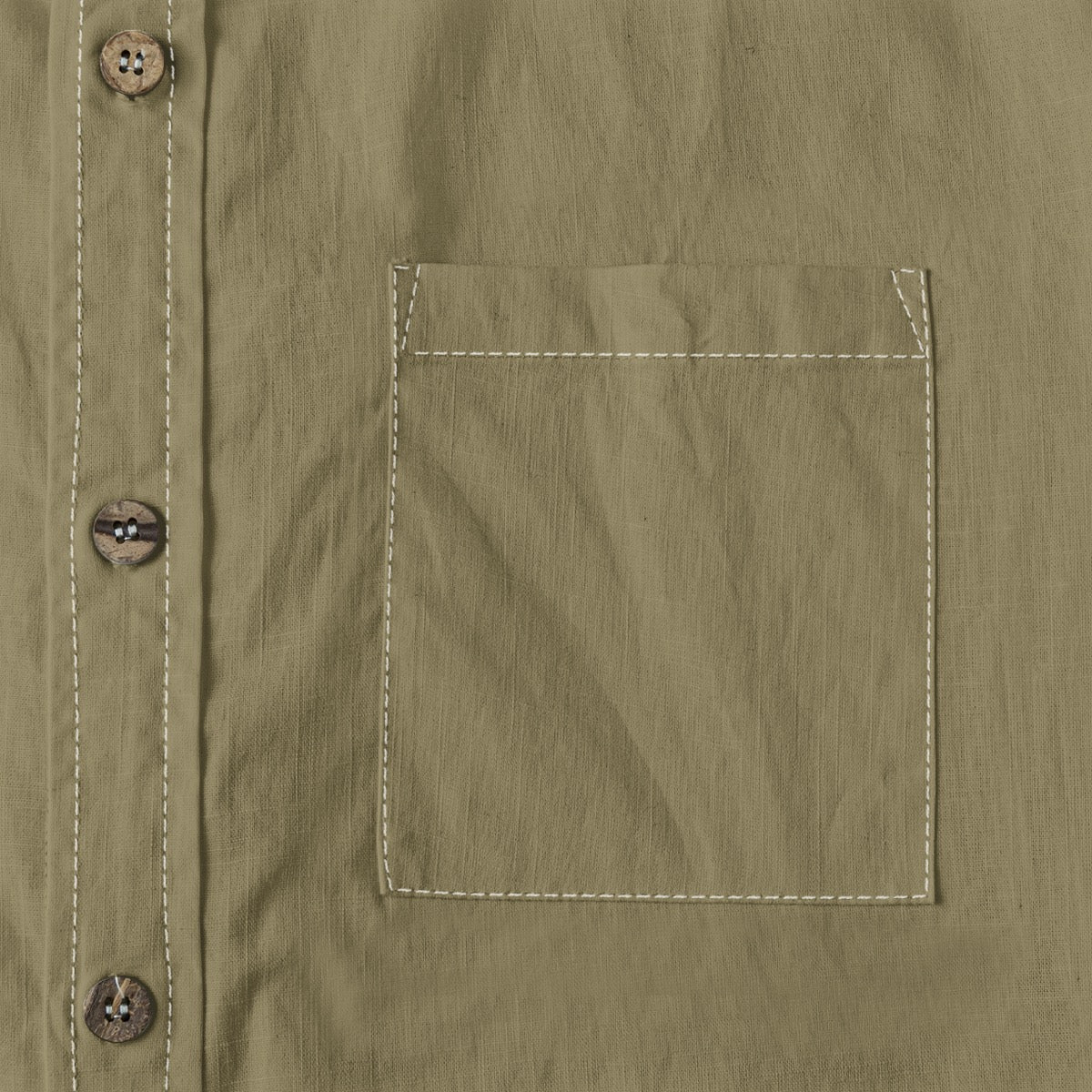 Drab Olive -- Men's 100% Cotton LS Shirt