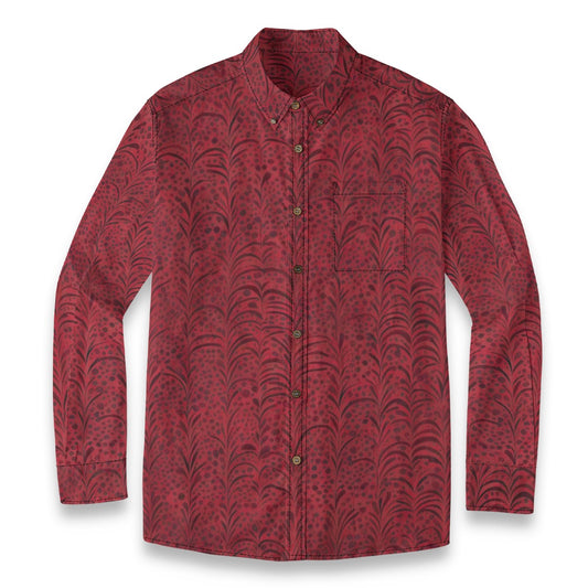 Rouge -- Men's Casual Lapel Long Sleeve Shirt