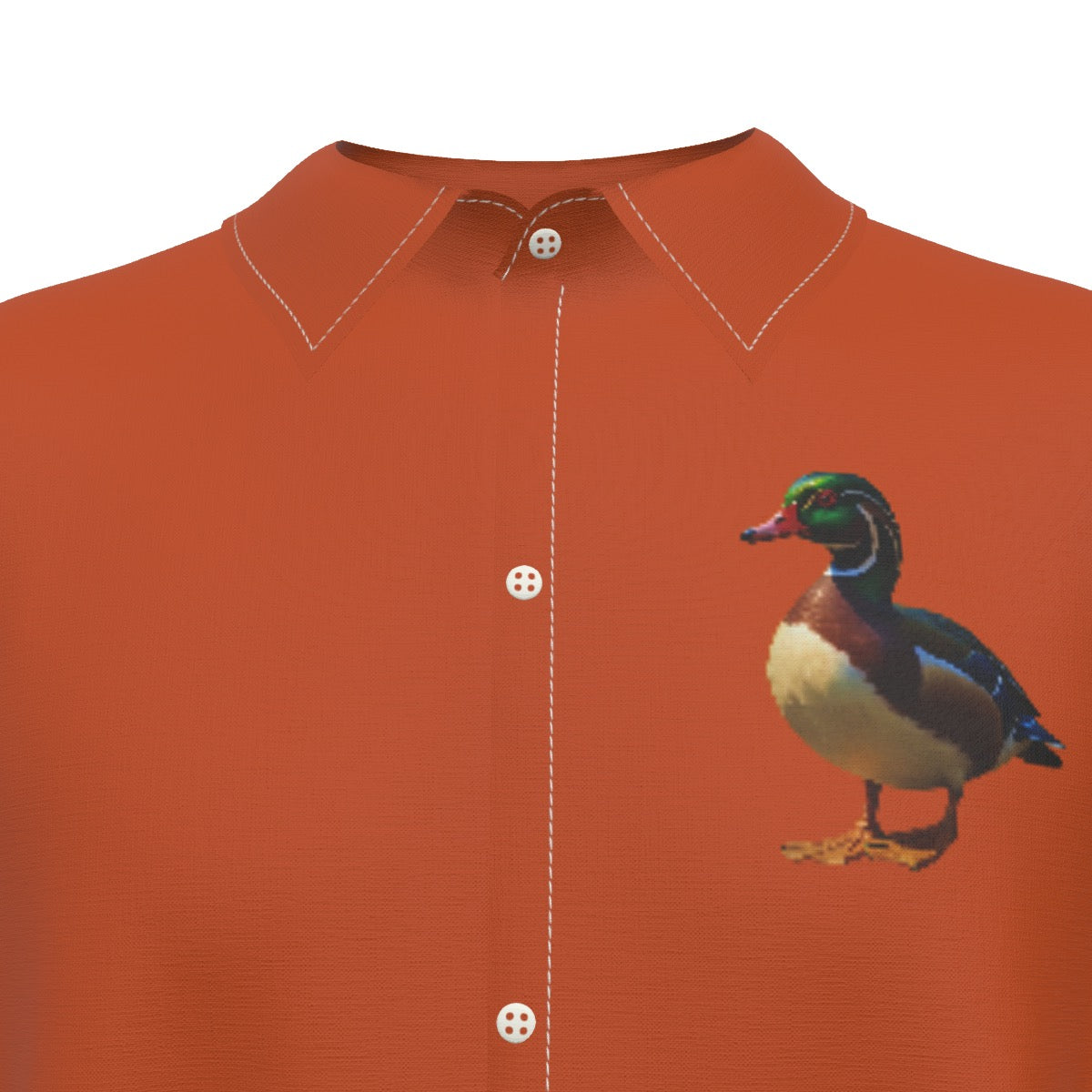 Carolina Wood Duck -- Men's Imitation Silk Short-Sleeved Shirt