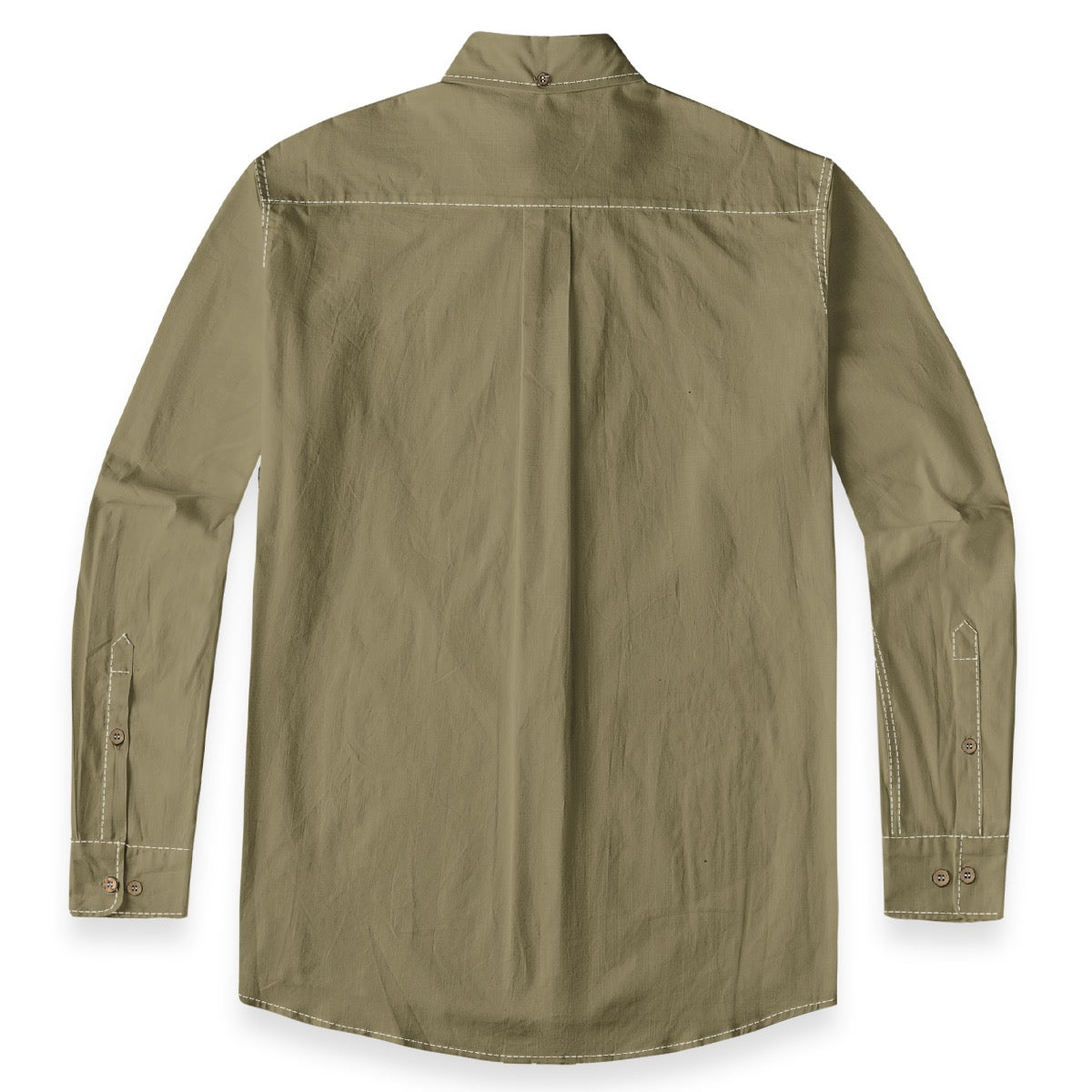 Drab Olive -- Men's 100% Cotton LS Shirt