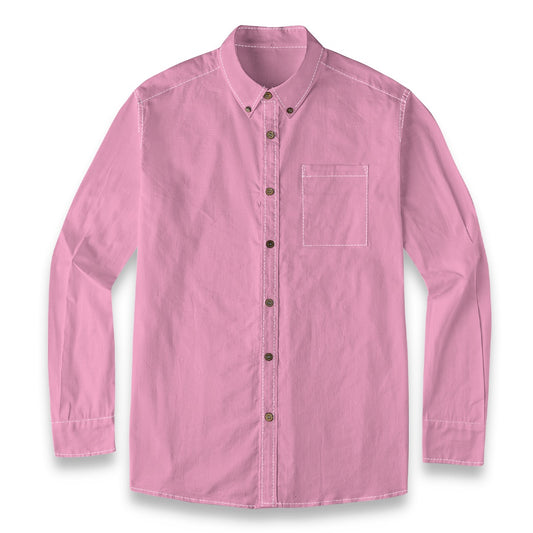 Pink -- Men's 100% Cotton LS Shirt