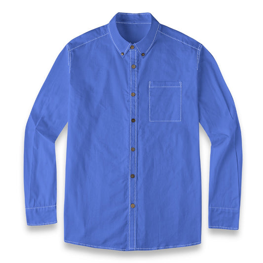 Royal Blue -- Men's 100% Cotton LS Shirt