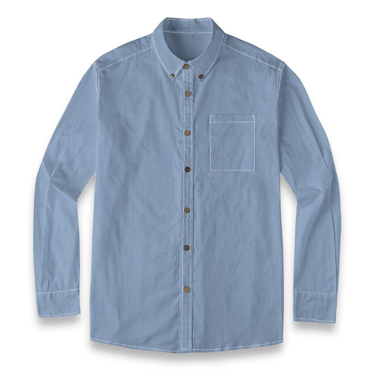Denim Faded -- Men's 100% Cotton LS Shirt