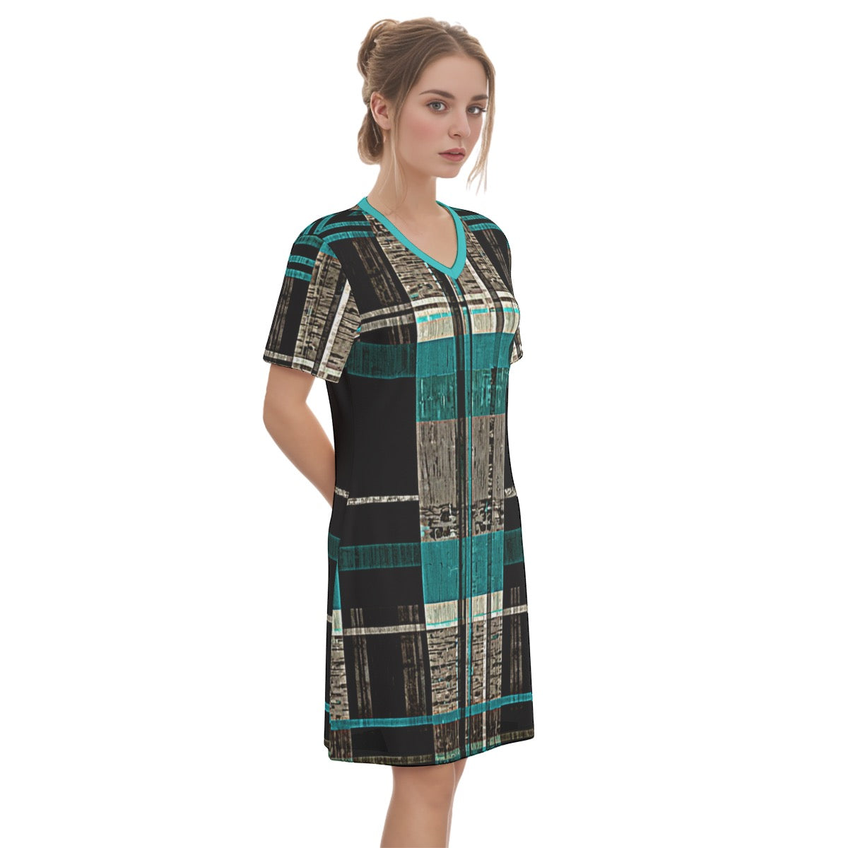 Kirkwall-- Women's V Neck Dress 100% Cotton