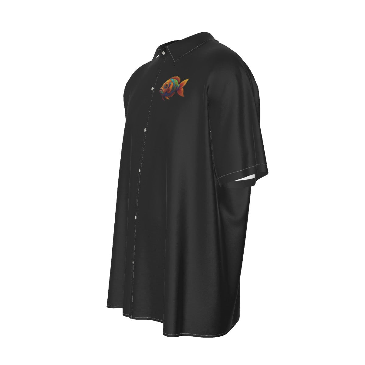 Fancy Fish Too -- Men's Imitation Silk Short-Sleeved Shirt