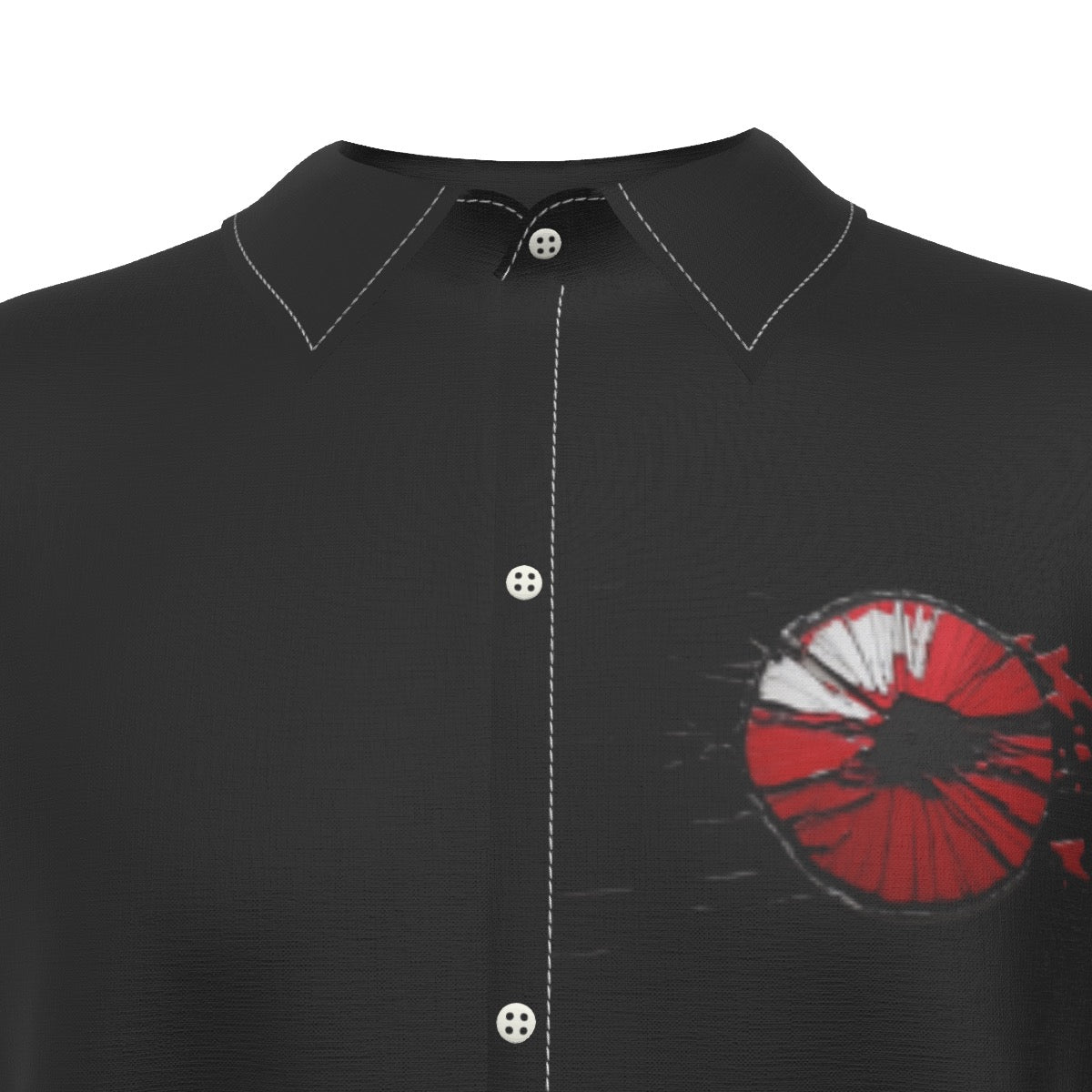 Red -- Men's Imitation Silk Short-Sleeved Shirt