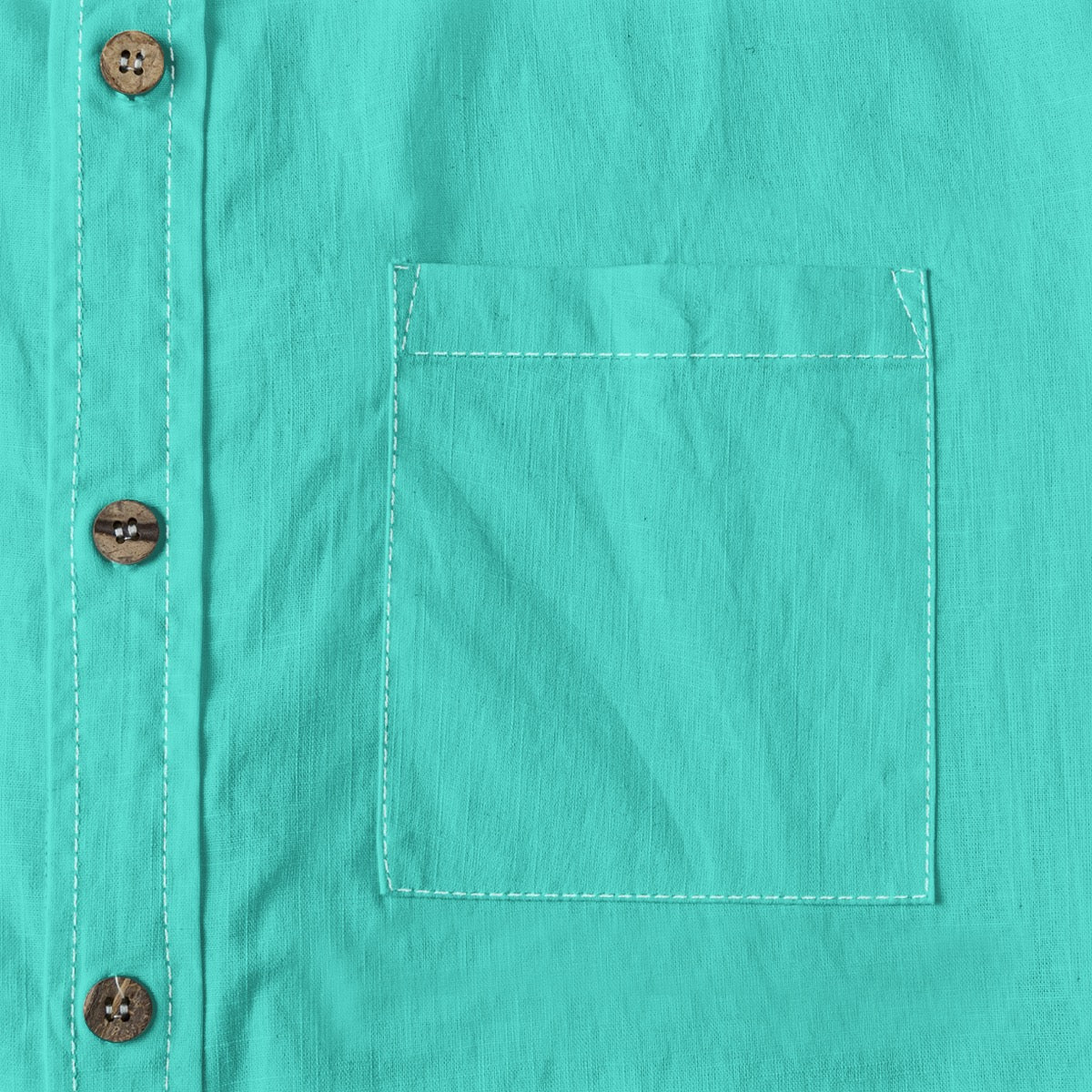 Turquoise -- Men's 100% Cotton LS Shirt