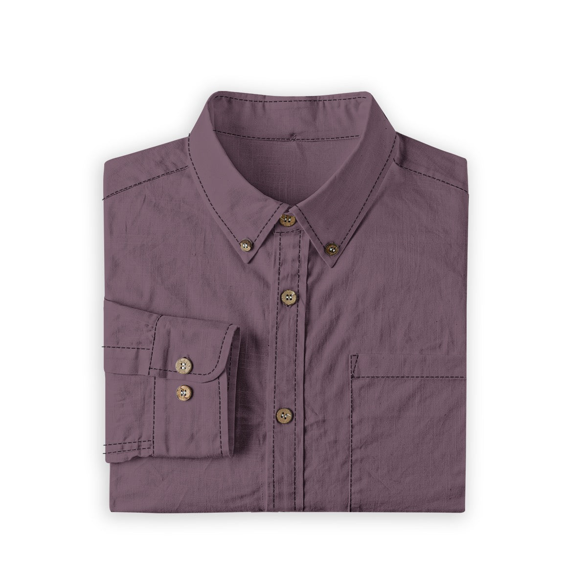 Eggplant -- Men's 100% Cotton LS Shirt