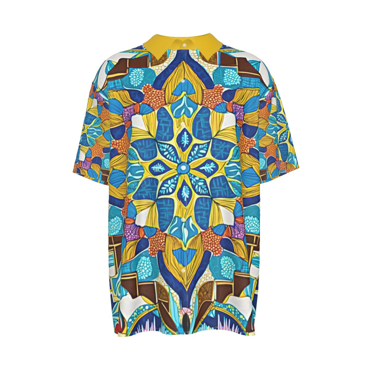 Kaleidoscope -- Men's Imitation Silk Short-Sleeved Shirt