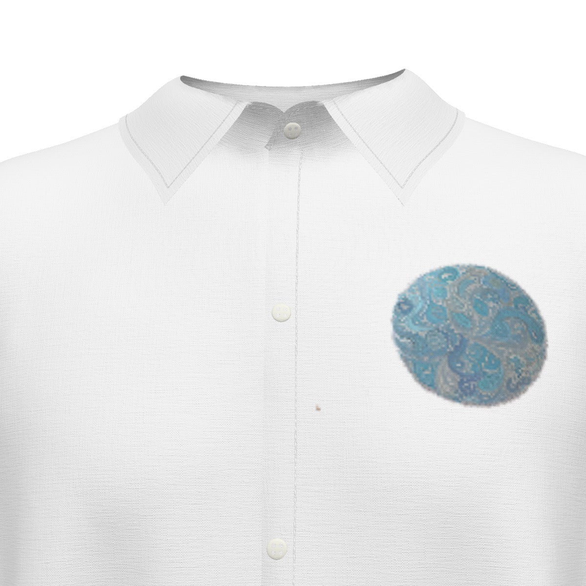 Blue Paisley - Men's Imitation Silk Short-Sleeved Shirt