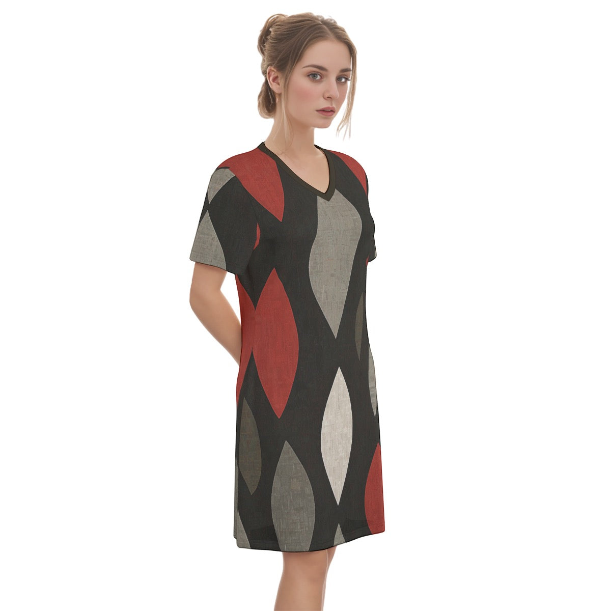 Kalsoy -- Women's V Neck Dress 100% Cotton