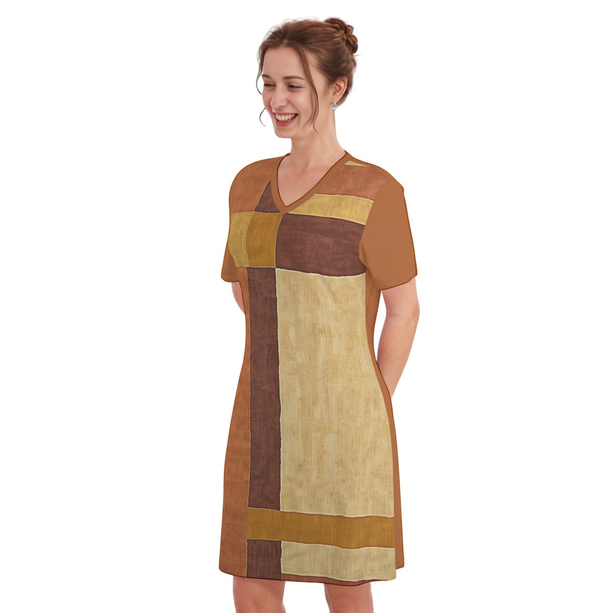 Design -- Women's V Neck Dress 100% Cotton