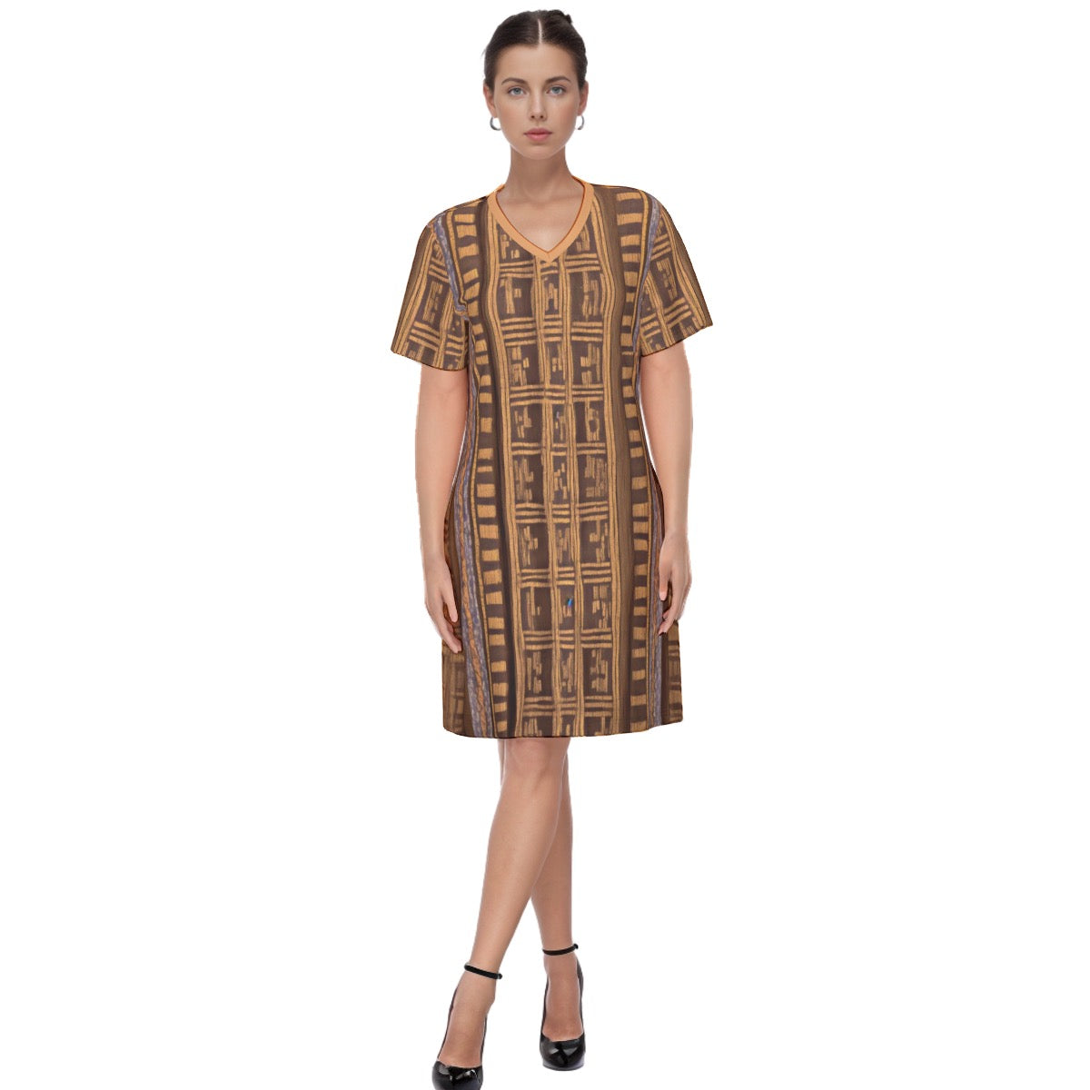 Nairobi -- Women's V Neck Dress 100% Cotton