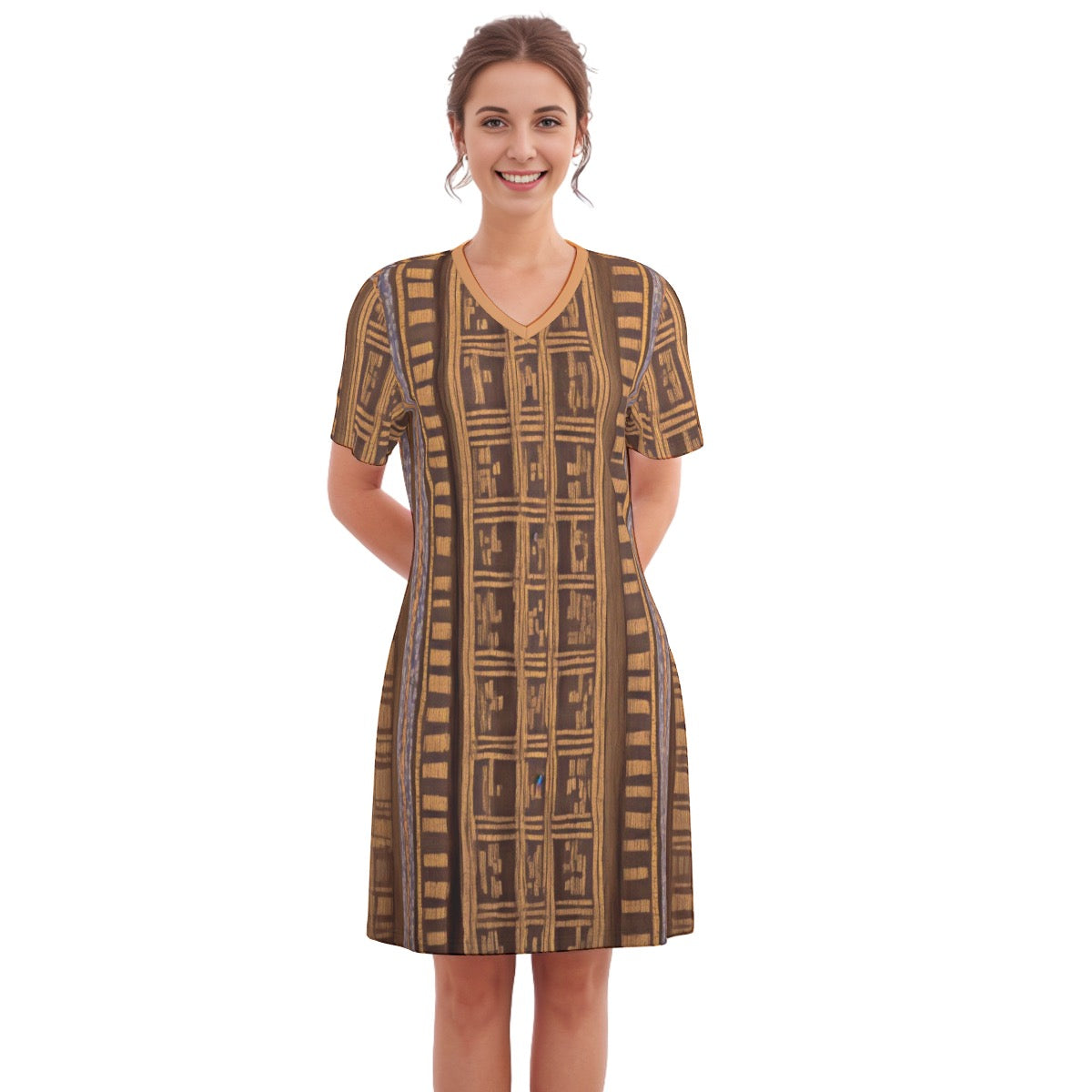 Nairobi -- Women's V Neck Dress 100% Cotton