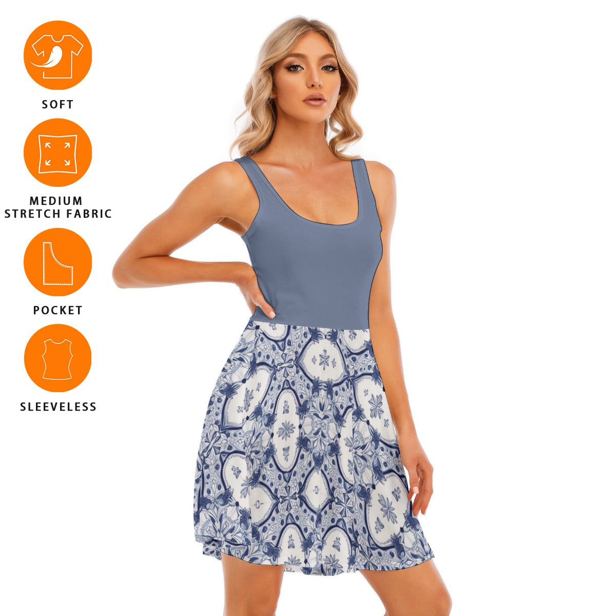 Blue 144 -- Women's Tank Vest Dress