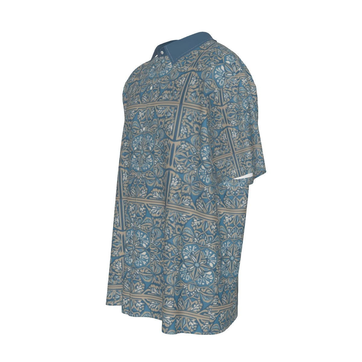 Blue Door -- Men's Imitation Silk Short-Sleeved Shirt