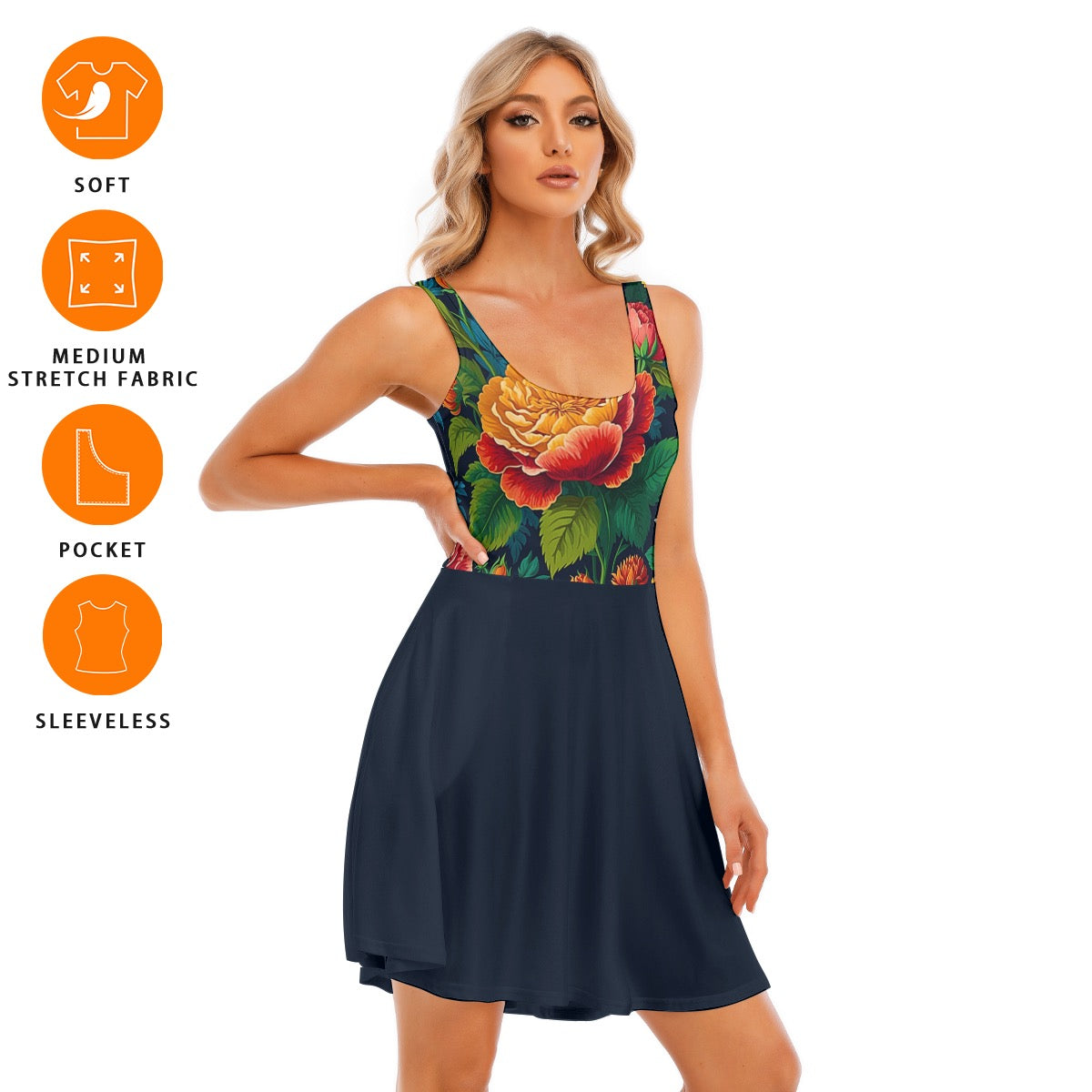 Evening Bloom -- Women's Tank Vest Dress