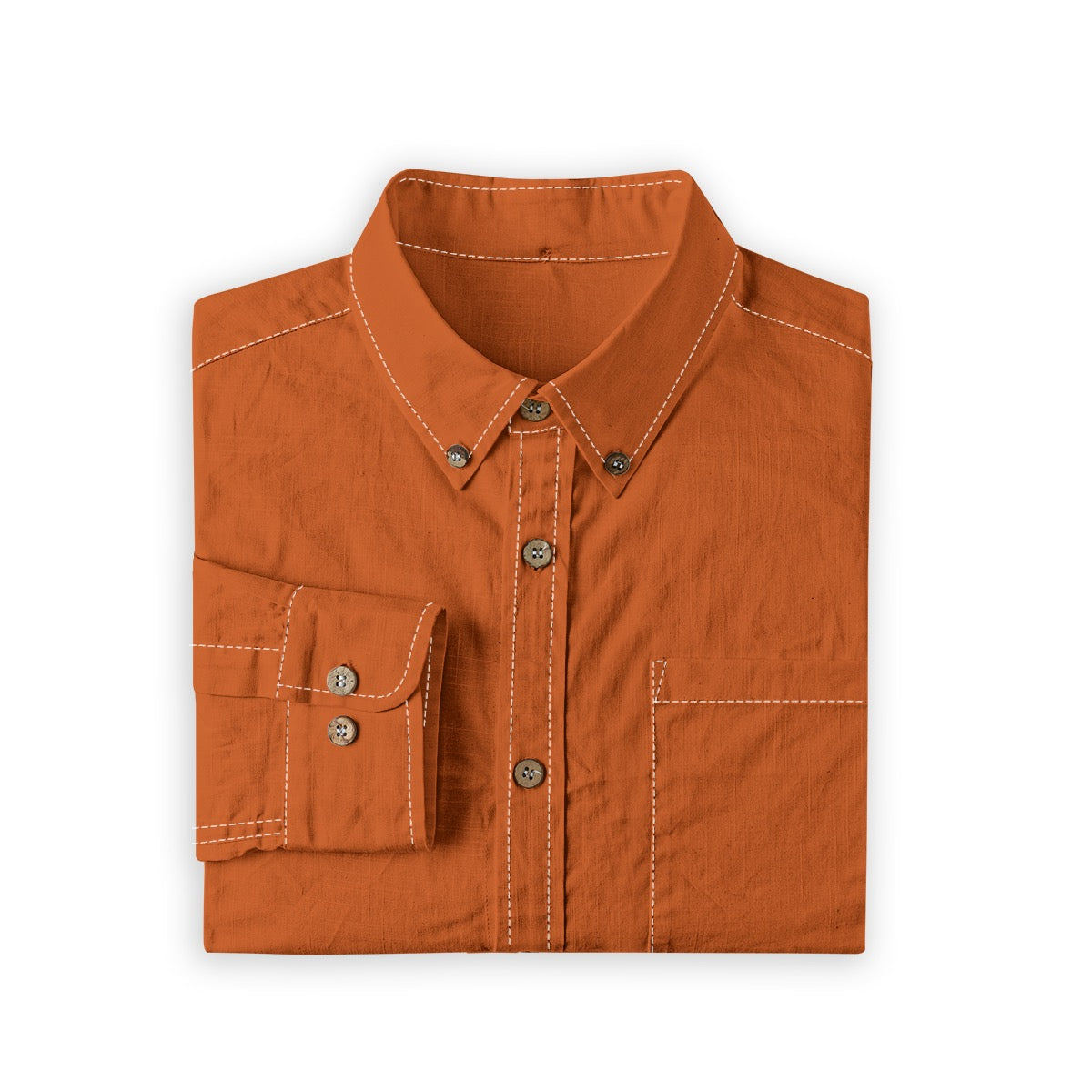 Mahogany -- Men's 100% Cotton LS Shirt