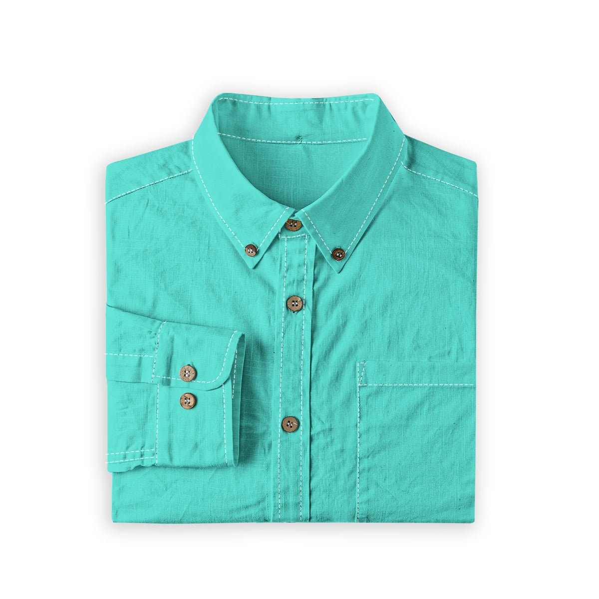 Turquoise -- Men's 100% Cotton LS Shirt