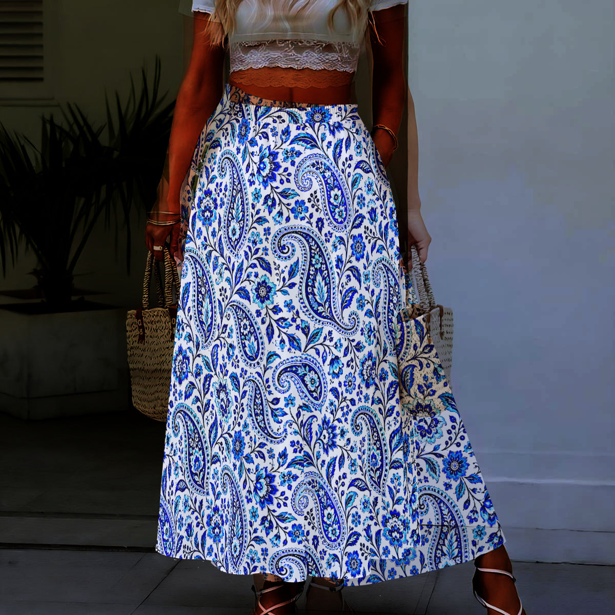 Colbolt -- Women's Maxi Chiffon Skirt with Lining
