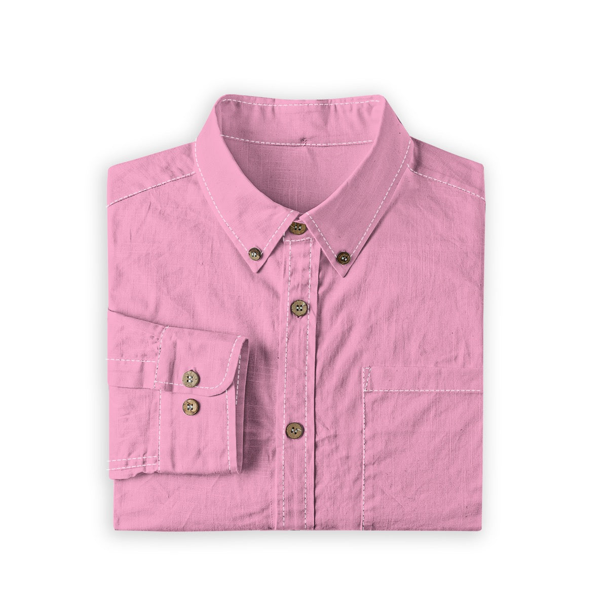 Pink -- Men's 100% Cotton LS Shirt