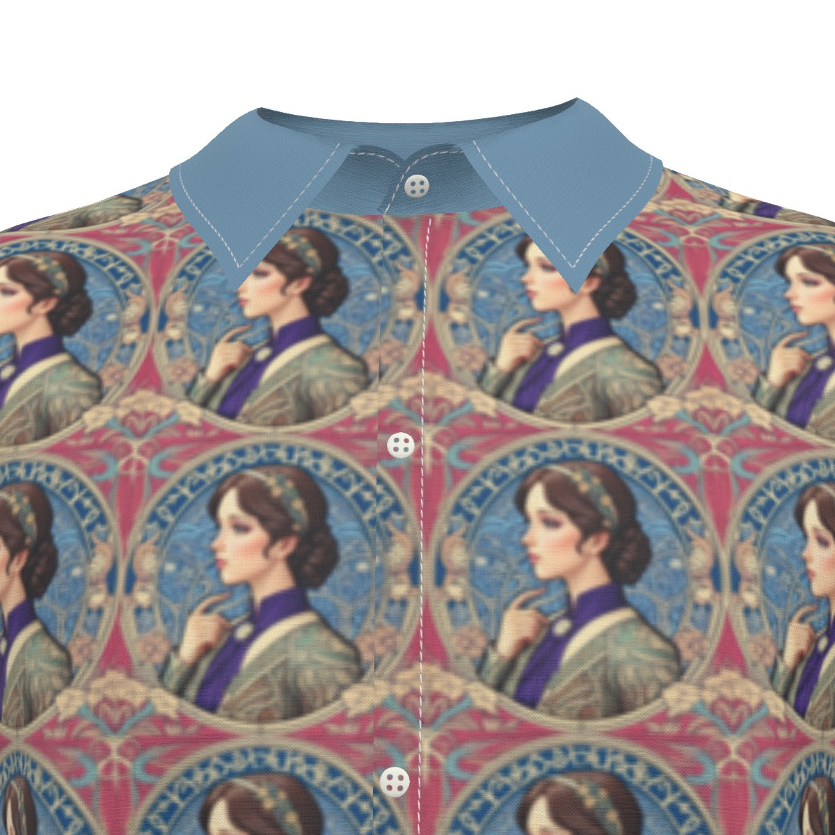 Marian -- Men's Imitation Silk Short-Sleeved Shirt