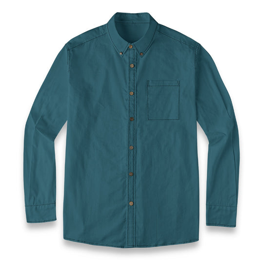 Phthelo Green -- Men's 100% Cotton LS Shirt