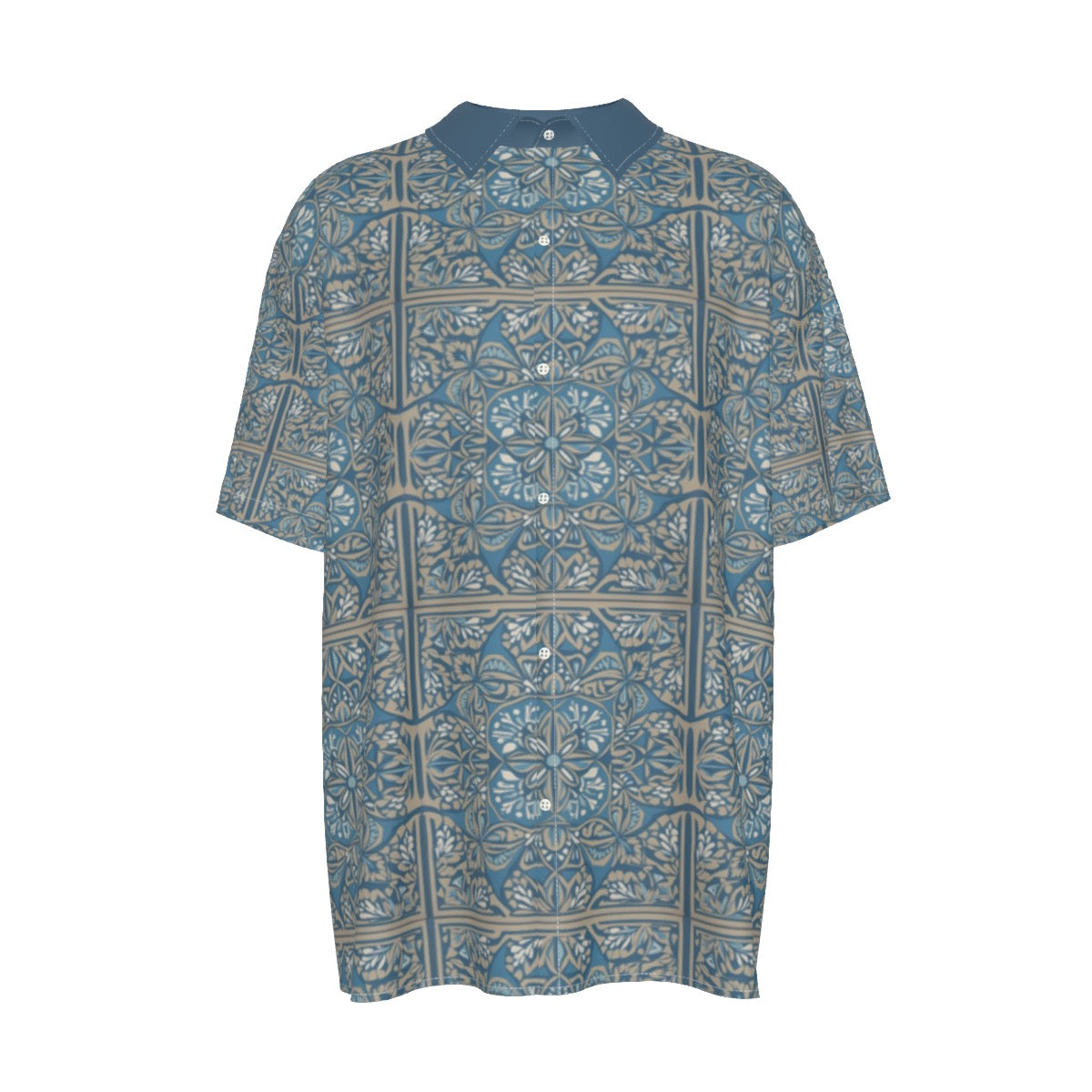 Blue Door -- Men's Imitation Silk Short-Sleeved Shirt