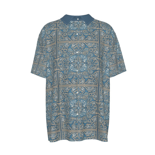 Blue Door -- Men's Imitation Silk Short-Sleeved Shirt