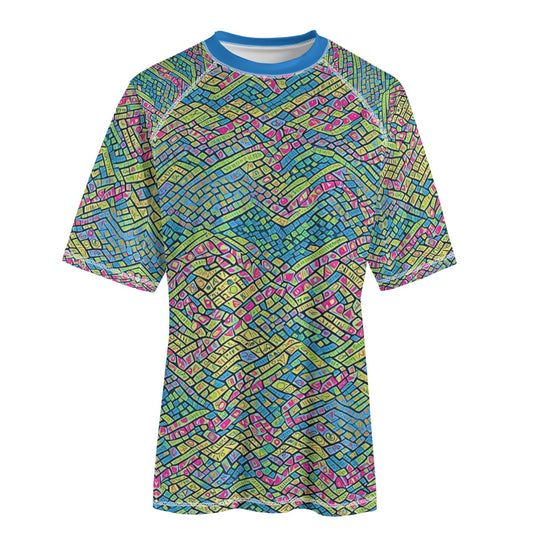 Mosaic Gate -- Unisex Yoga Sports Short Sleeve T-Shirt