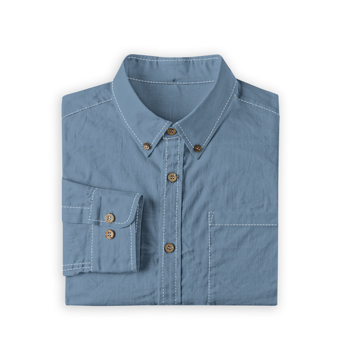 Slate Blue -- Men's 100% Cotton LS Shirt