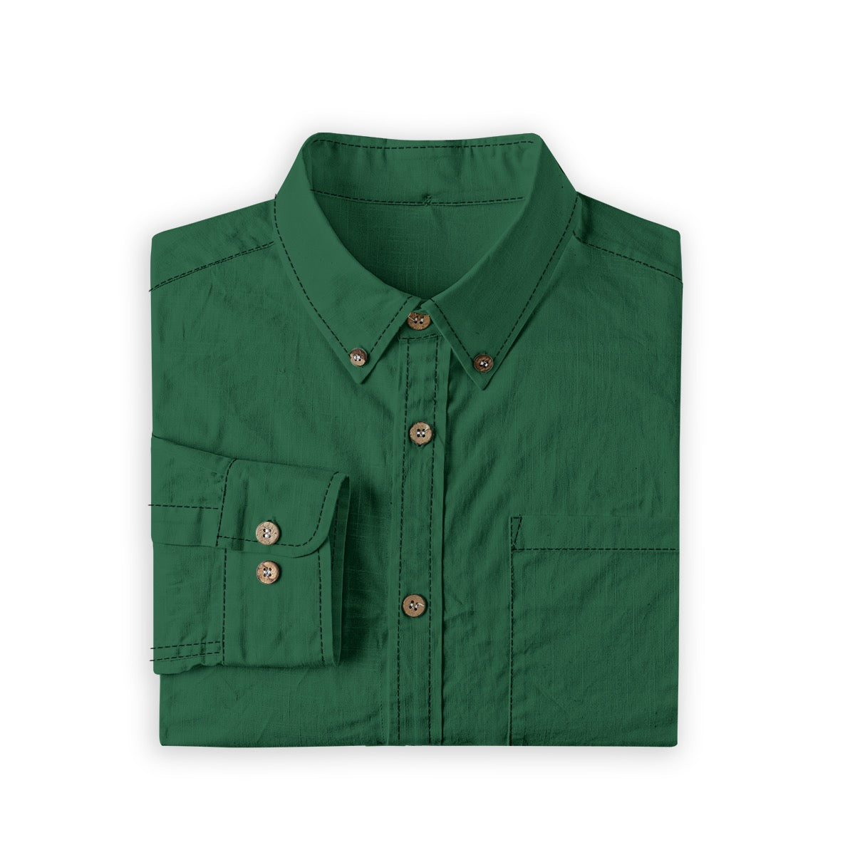 Forest Green (Deep) -- Men's 100% Cotton LS Shirt