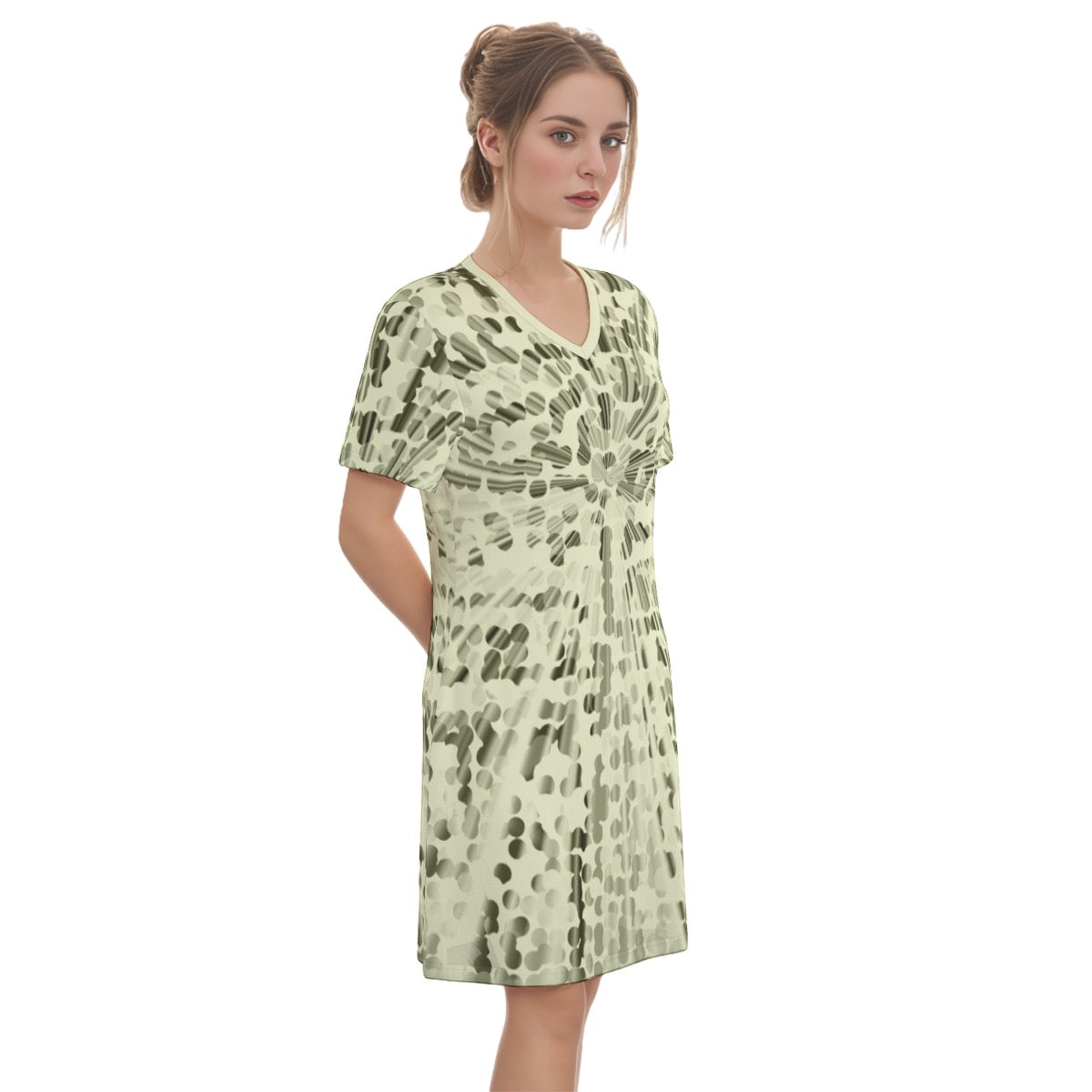 MRI -- Women's V Neck Dress 100% Cotton