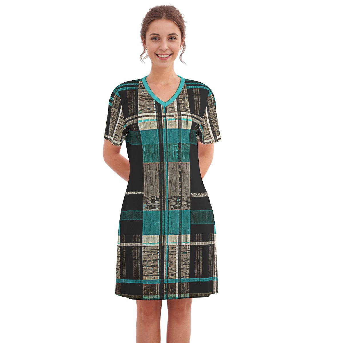 Kirkwall-- Women's V Neck Dress 100% Cotton