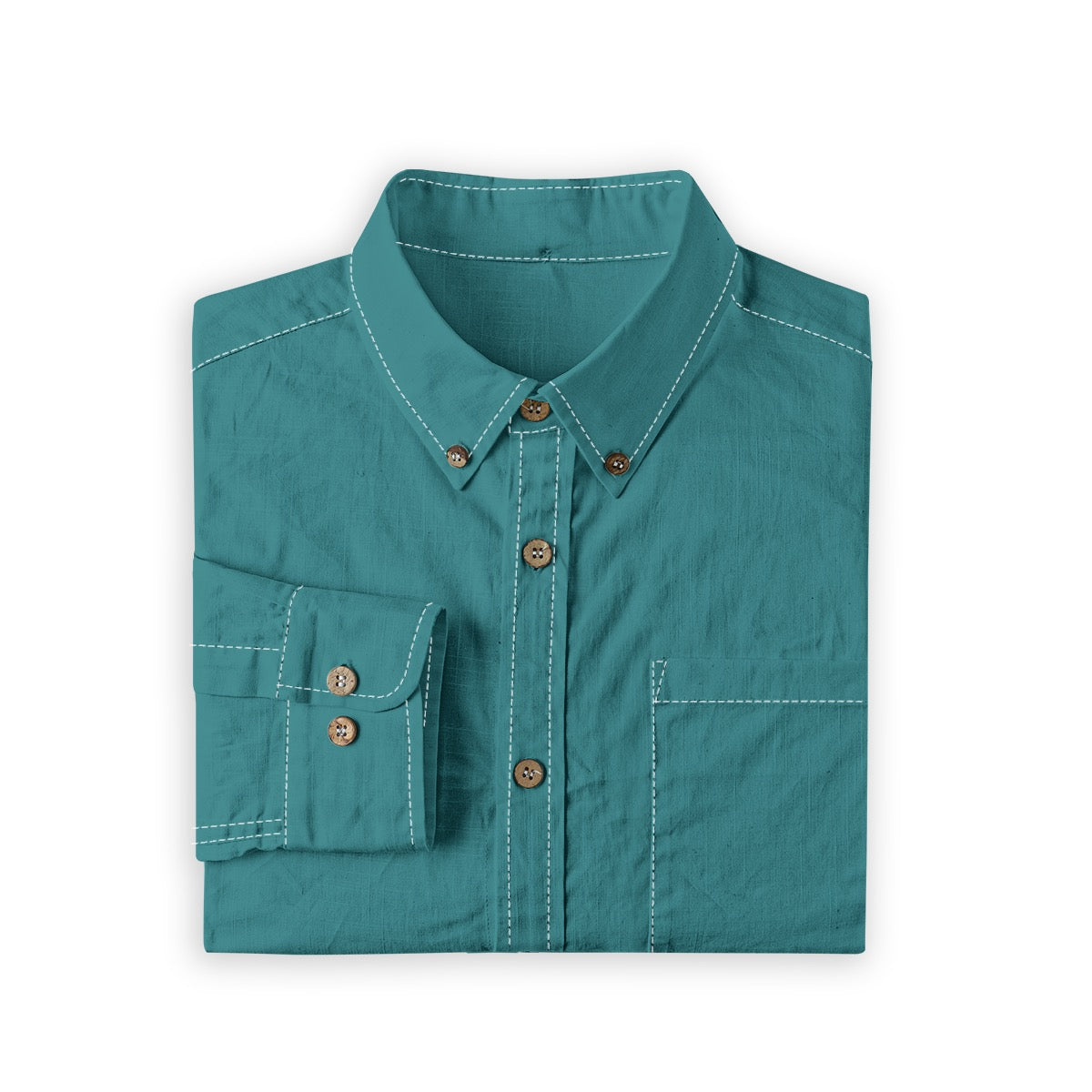 Cyan (Dark) -- Men's 100% Cotton LS Shirt