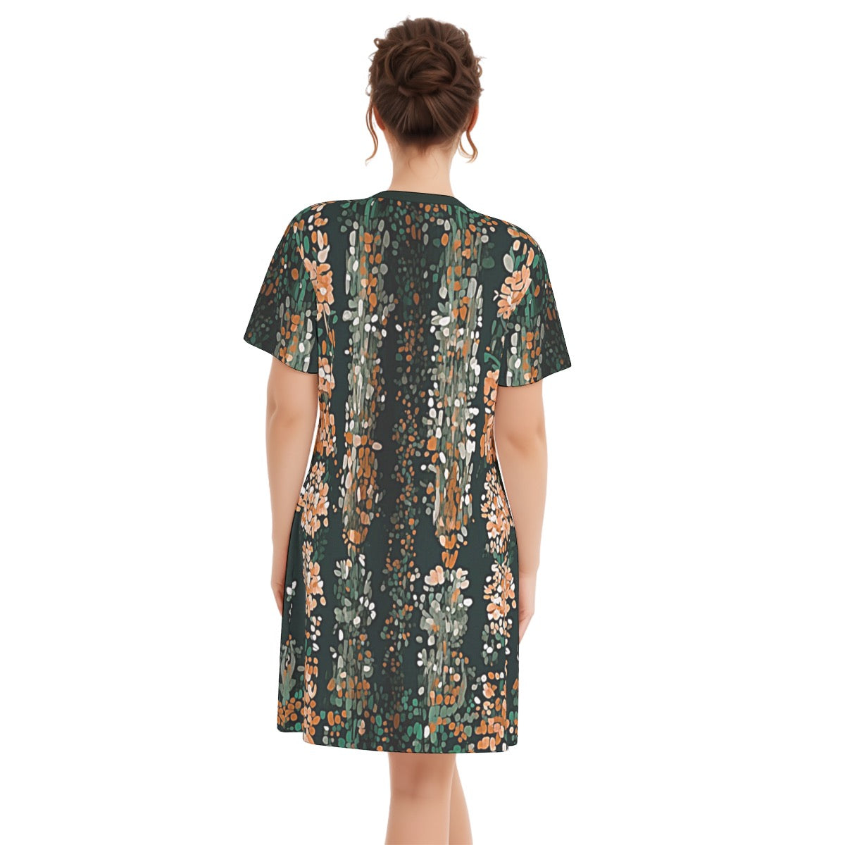 Garden Too -- Women's V Neck Dress 100% Cotton