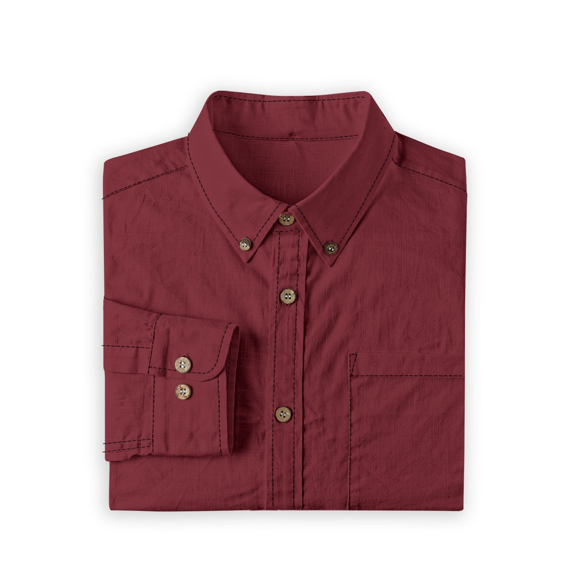 Red (Deep) -- Men's 100% Cotton LS Shirt
