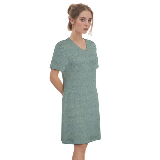 Northfolk -- Women's V Neck Dress 100% Cotton