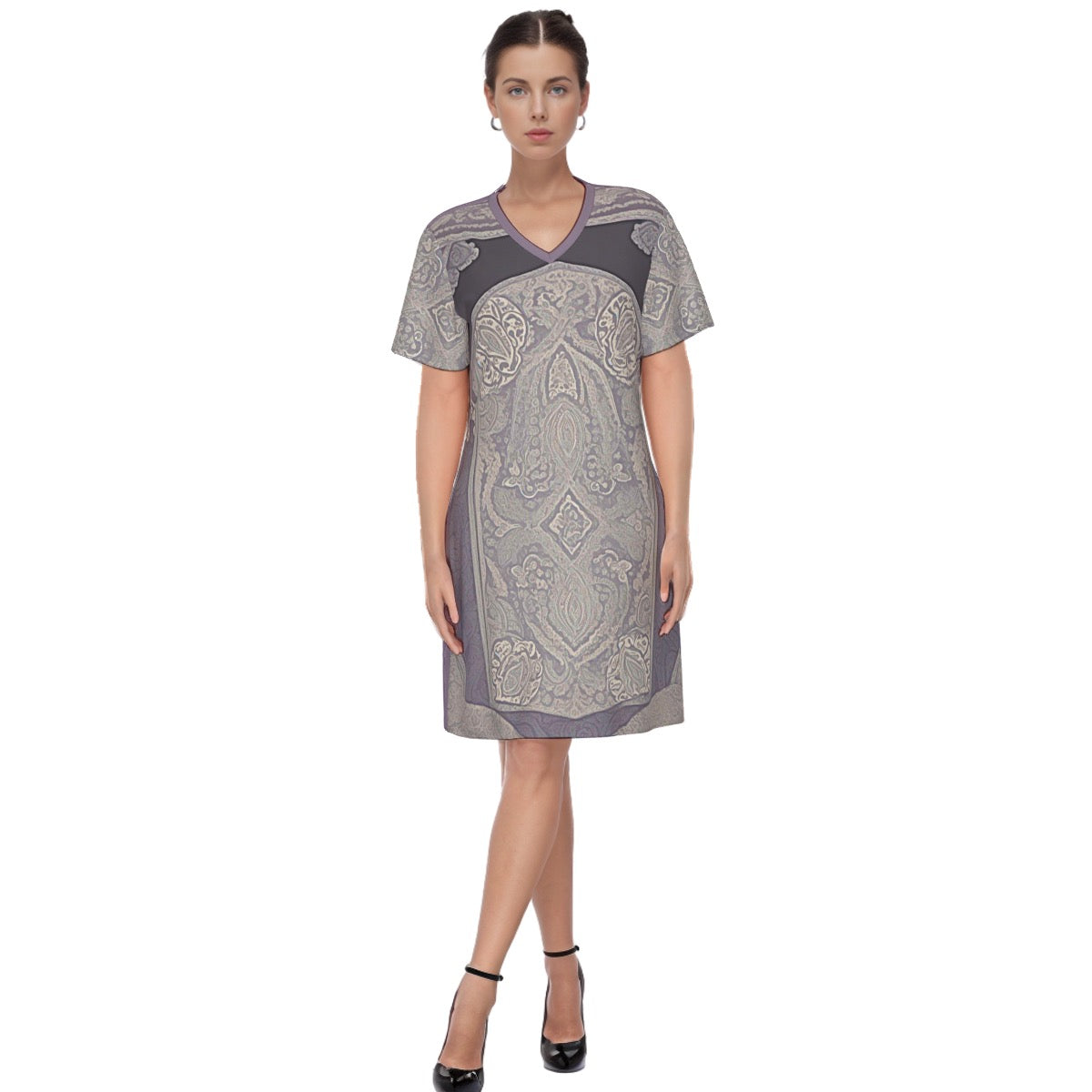 Crest -- Women's V Neck Dress 100% Cotton