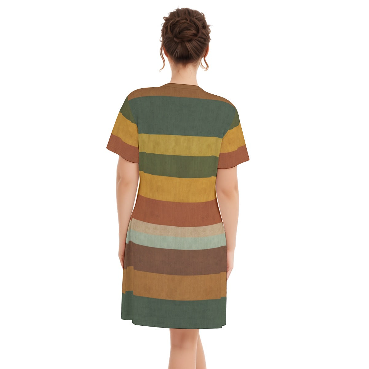 Stripes -- Women's V Neck Dress 100% Cotton