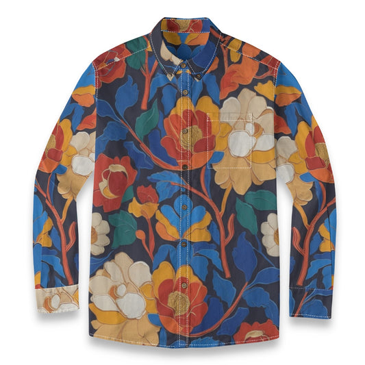 Florale -- Men's 100% Cotton LS Shirt