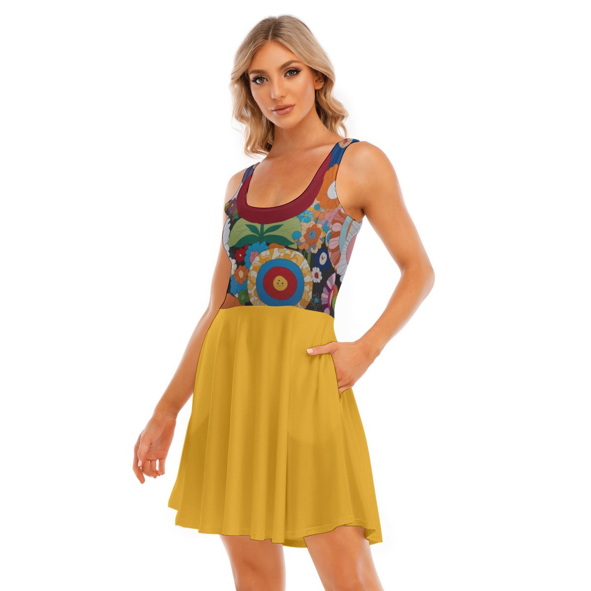 Flower Faces -- Women's Tank Vest Dress