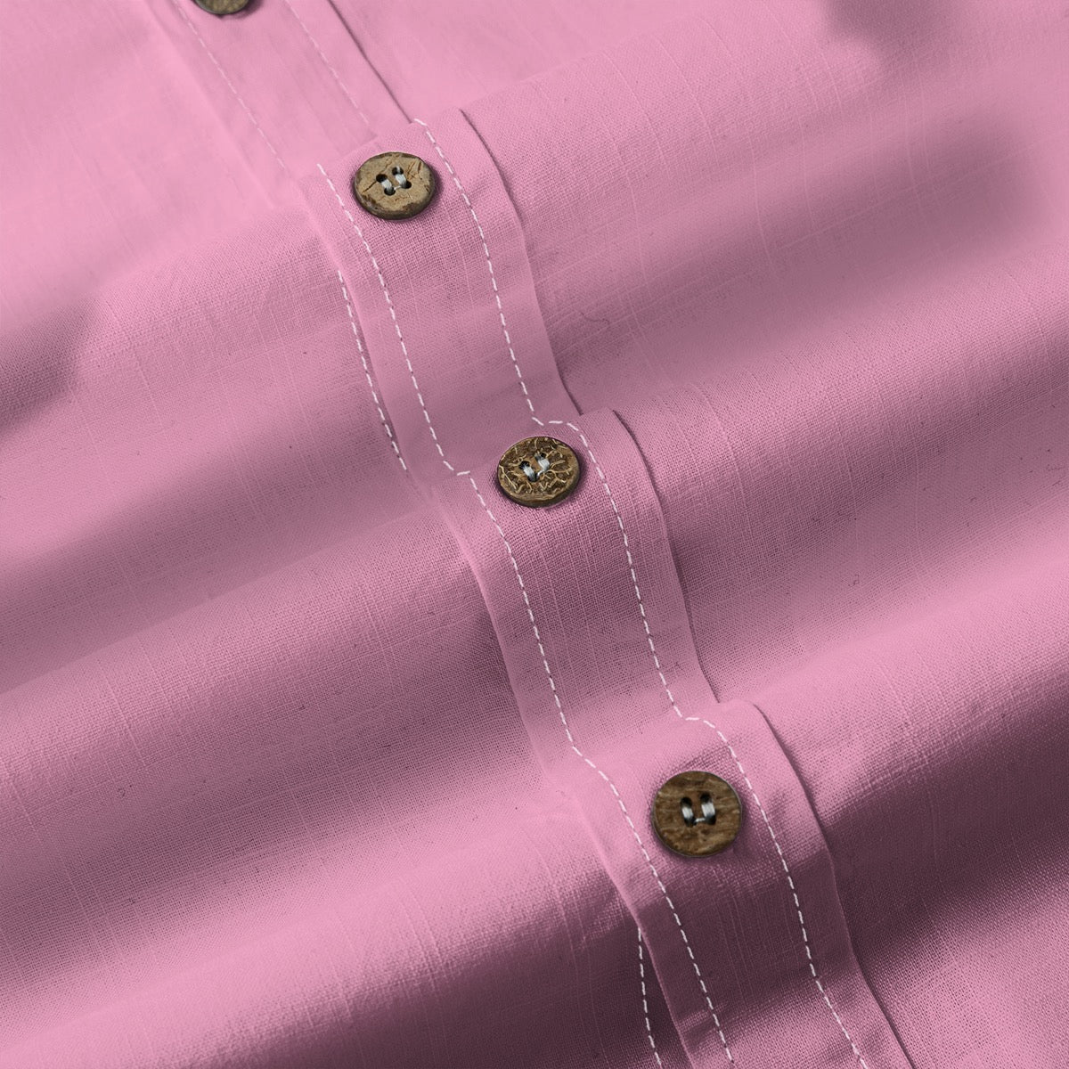 Pink -- Men's 100% Cotton LS Shirt