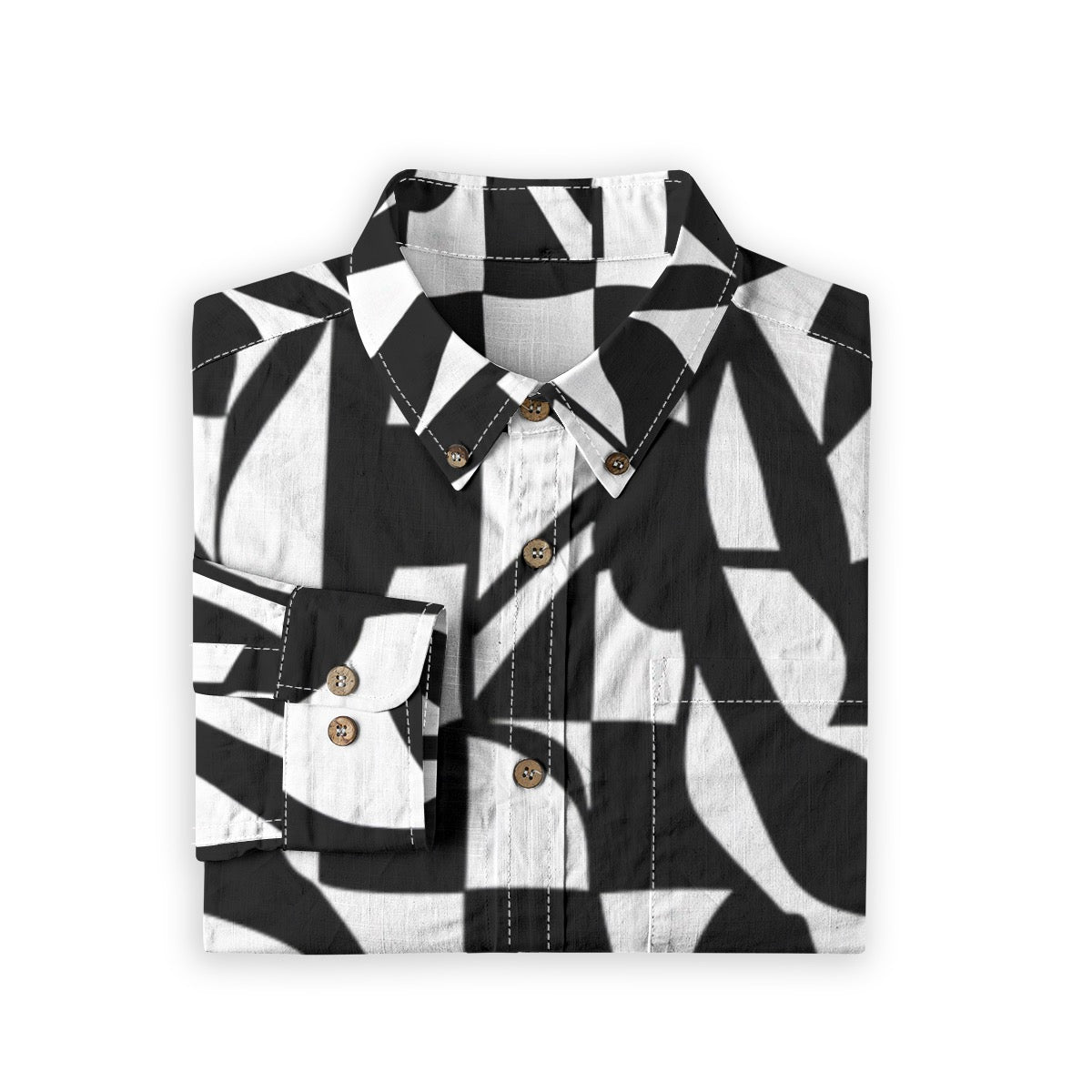B and W -- Men's 100% Cotton LS Shirt
