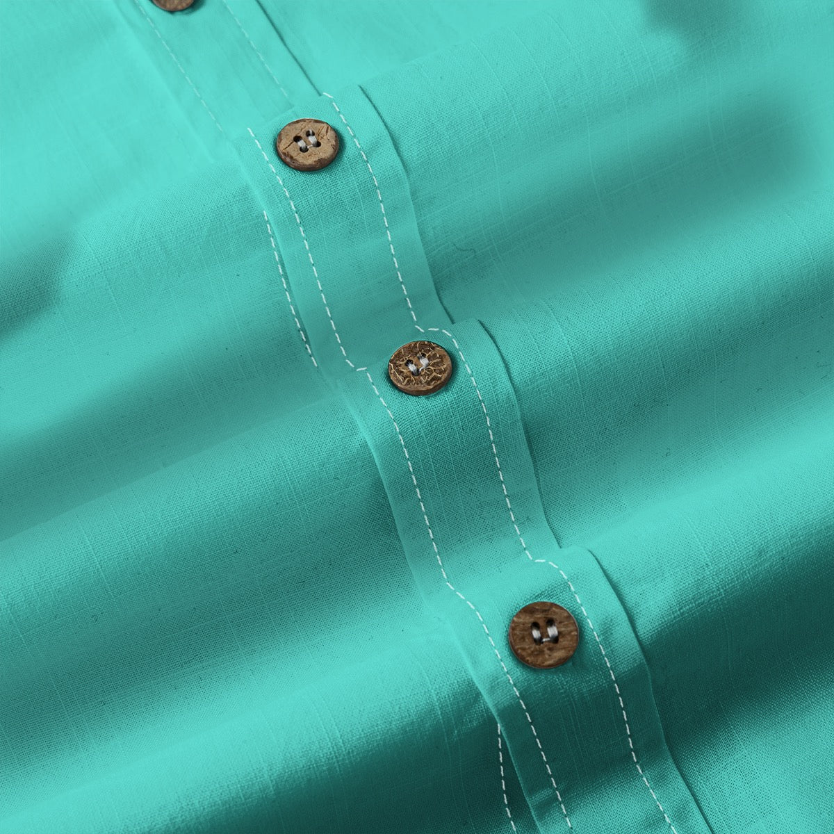 Turquoise -- Men's 100% Cotton LS Shirt