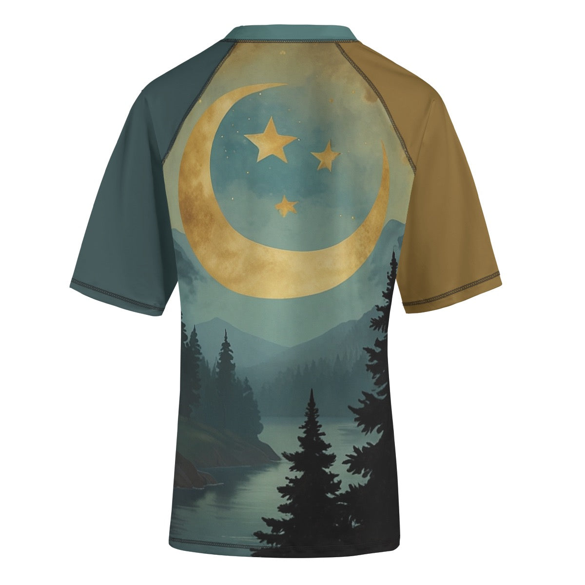 Moon Lake -- Unisex Yoga Sports Short Sleeve T-Shirt