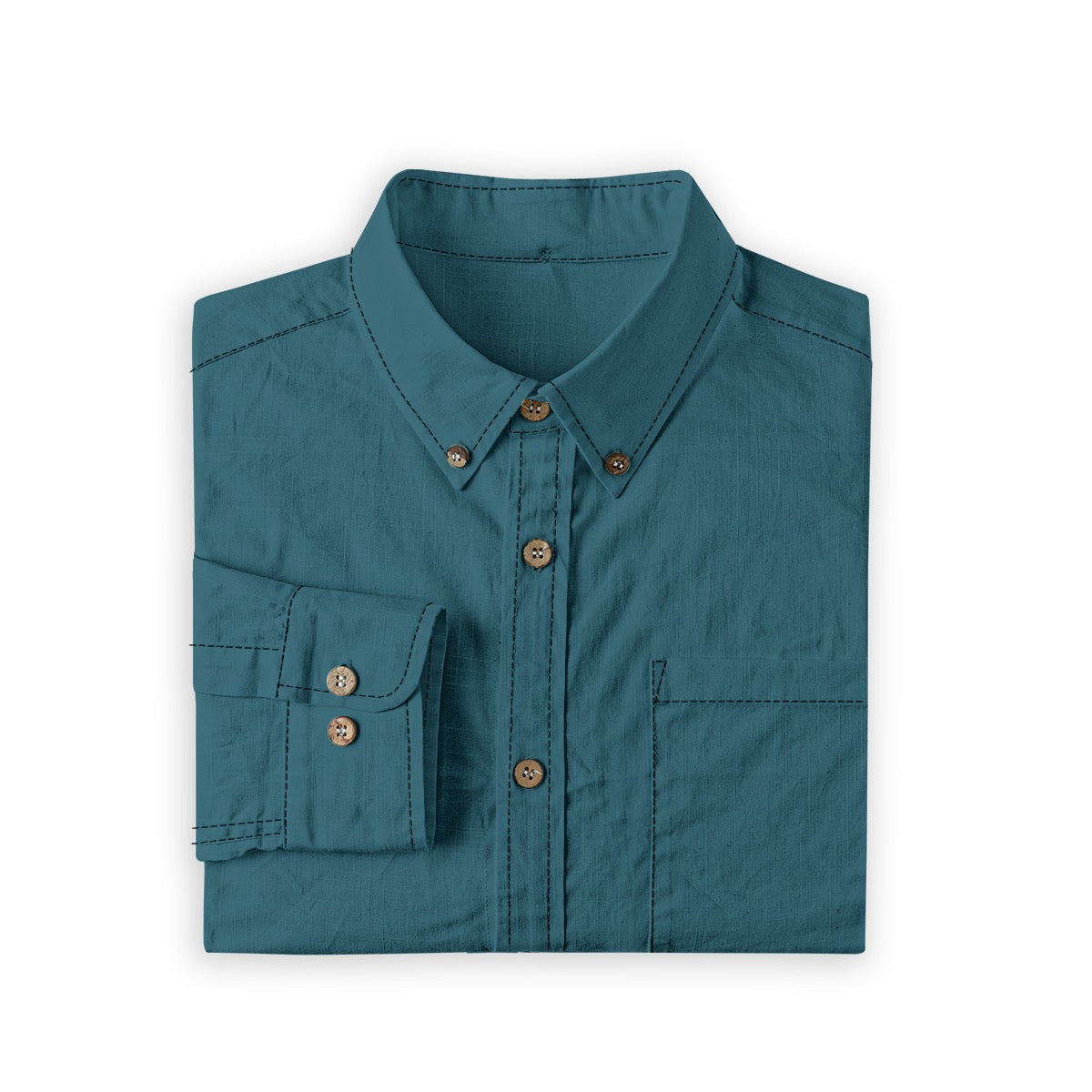 Phthelo Green -- Men's 100% Cotton LS Shirt