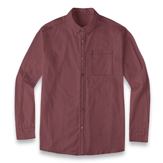 Red Wine -- Men's 100% Cotton LS Shirt