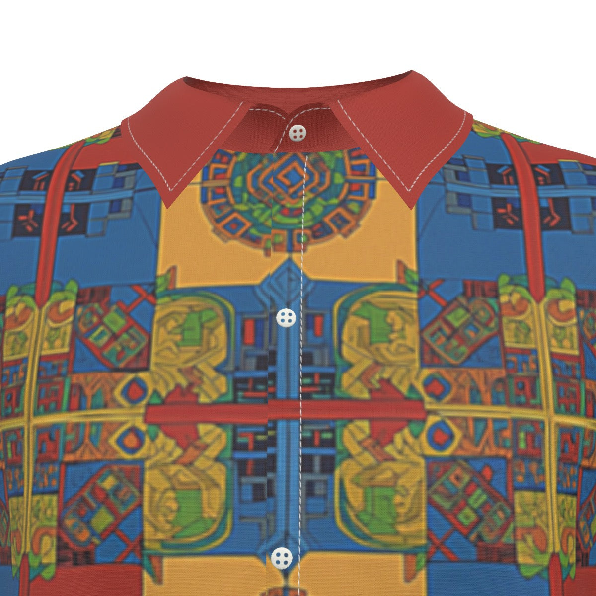 Aztec -- Men's Imitation Silk Short-Sleeved Shirt